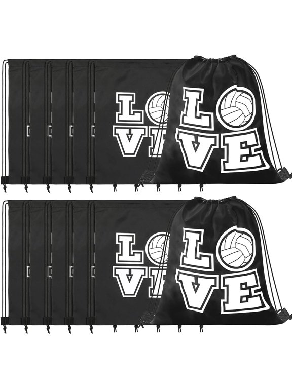 12 count Volleyball Drawstring Bag Ball Backpack Sack Cinch Bag