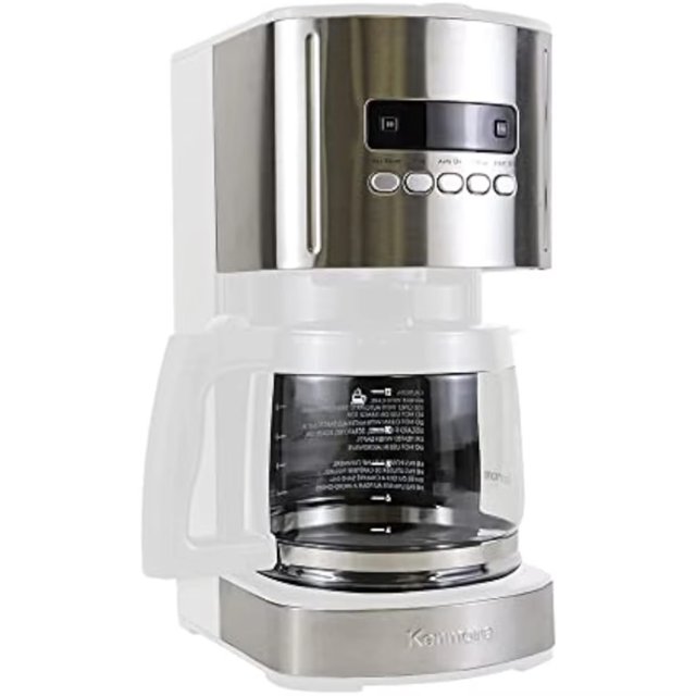 12cup Programmable White and Stainless Steel Control Coffee Maker with