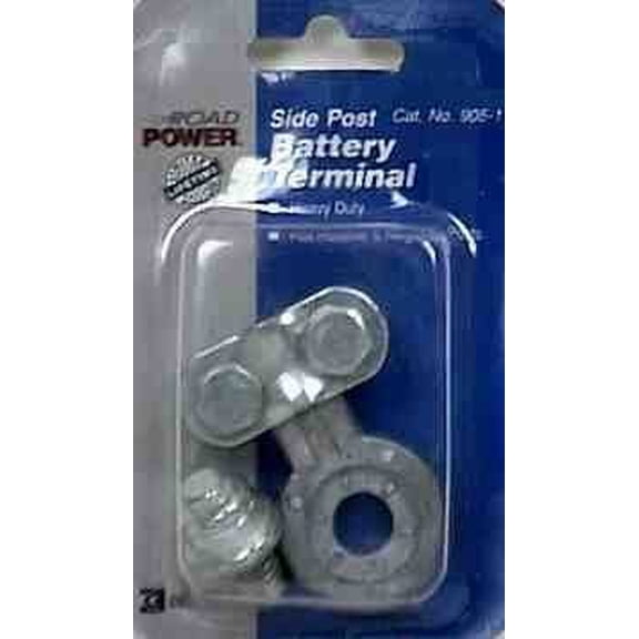 12-pack Coleman Cable Side Post Battery Terminal 905-1 - Replacement Terminal - 12 Pack, Silver Indoor & Outdoor Use, NEC-Compliant