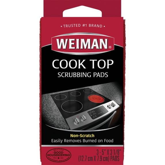 12-pack Weiman Cook Top Scrubbing Pad - Non-Scratch, For Stove Top - 12 Pack — Home & Garage Storage, Stackable Design