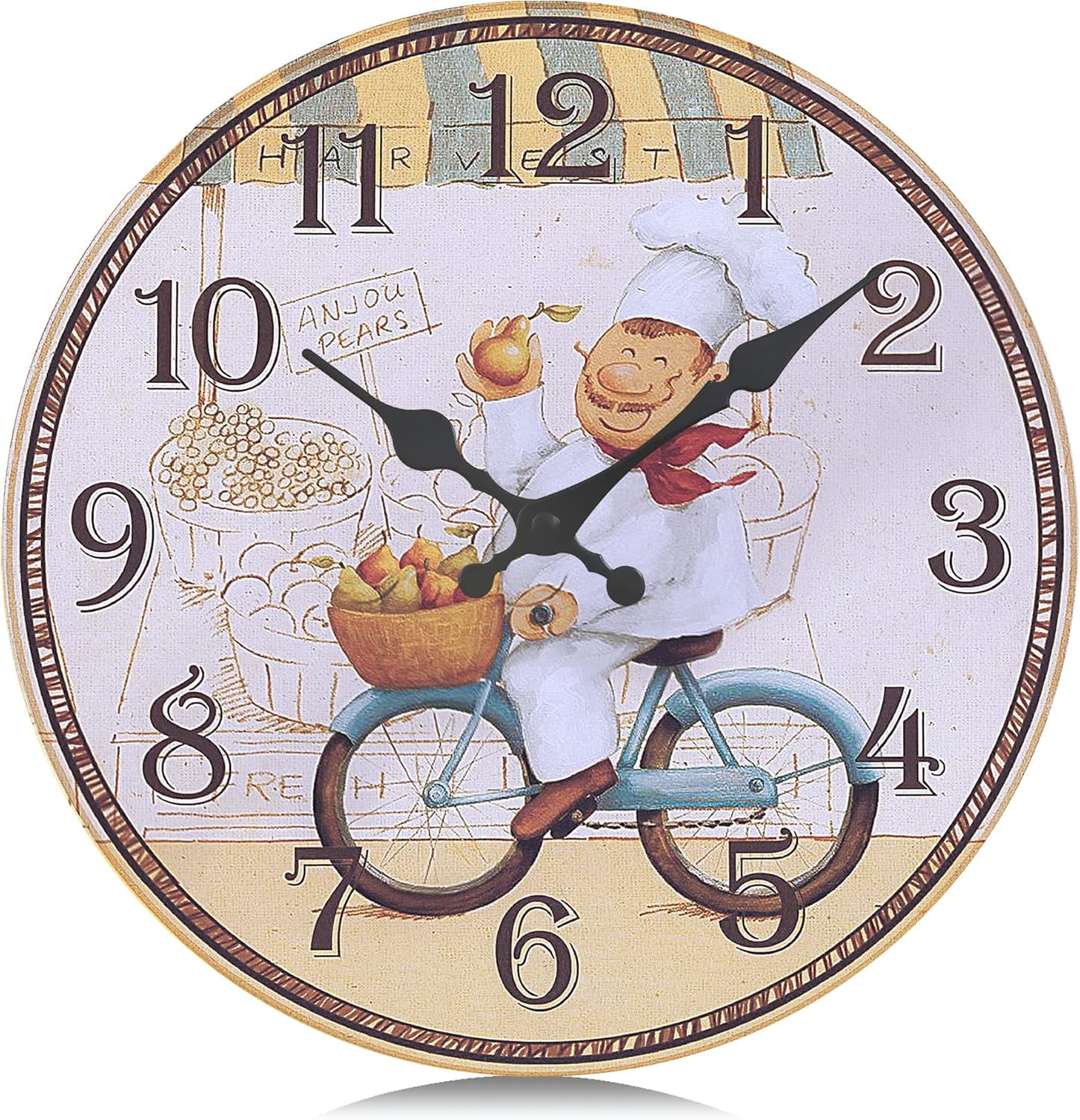 12 for Inch Ticking Dinning Wooden Kitchen Clock Shabby Farmhouse ...