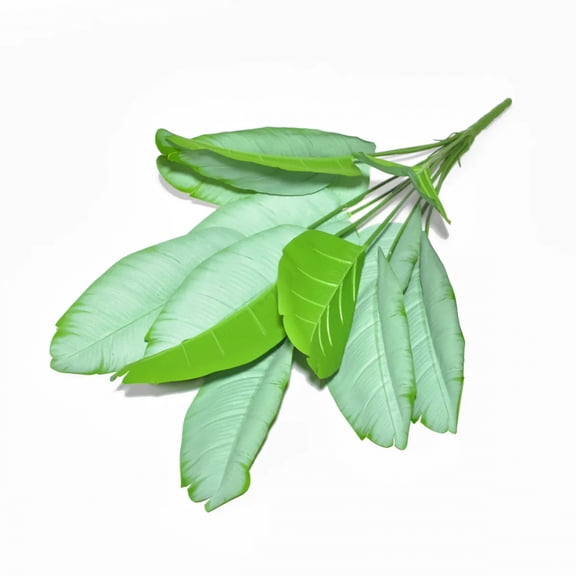 12 forks artificial banana leaf traveler banana banana leaf home office hotel green plant green decoration (without pot)