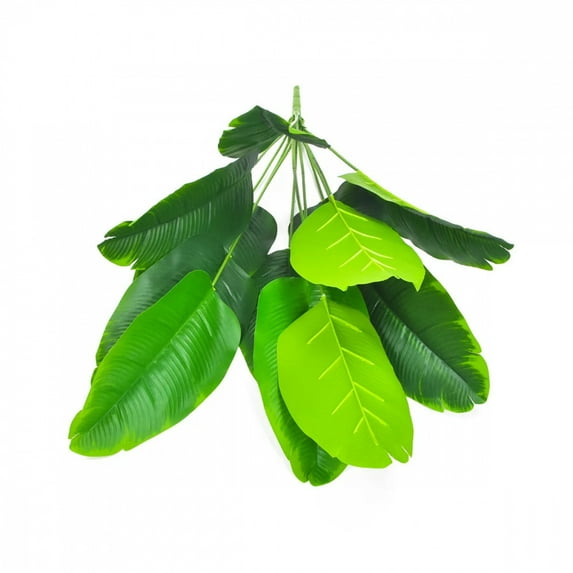 12 forks artificial banana leaf traveler banana banana leaf home office hotel green plant green decoration (without pot)