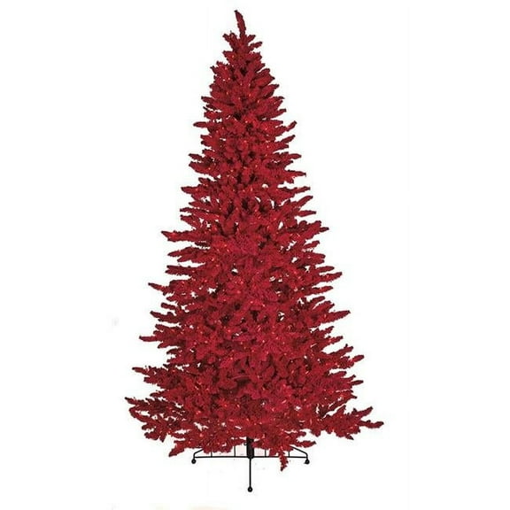 12 ft. Flocked Valentino Tree, Red