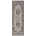 thumbnail image 1 of 12 ft. Grey, Red & Blue Floral Power Loom Runner Area Rug, 1 of 1