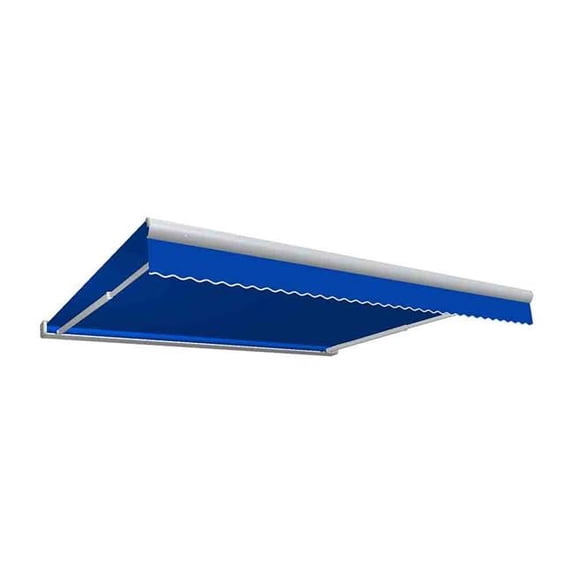 12 ft. Key West Full Cassette Manual Retractable Awning, Bright Blue - 120 in.