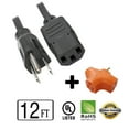 thumbnail image 1 of 12 ft Long Power Cord for HP LaserJet 5200 Printer + Outlet Grounded Power Tap, 1 of 5