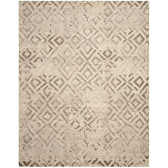 Traditional Rug - Tunisia Polypropylene -Ivory Style-C-Color:Ivory,Design:Traditional,Shape:Large Rectangle,Size:12'L x 9'W