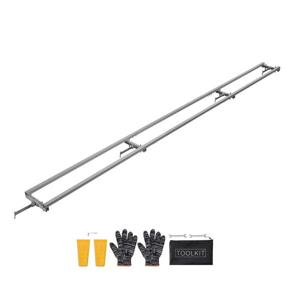 12 ft Rail Mill Guide System for Chainsaw - 4 Crossbar Aluminum Saw Milling Rails, Adjustable Milling Kit with 2 Wedges, Ideal for Builders and DIY Woodworkers