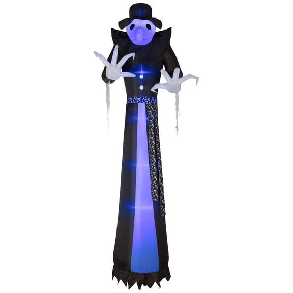 Gemmy Lightshow Airblown Inflatable ShortCircuit Victorian Reaper Giant (Black Light) , 12 ft Tall, Black