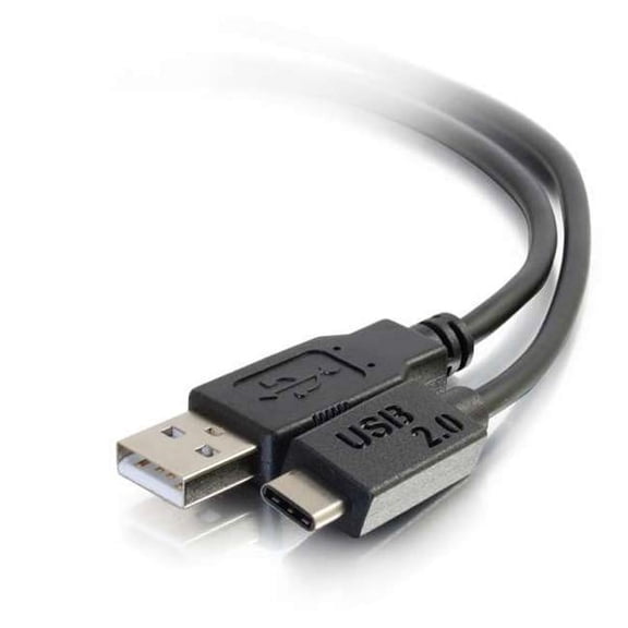 12 ft. USB 2.0 USB-C to USB-A Male to Male Cable - Black