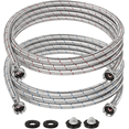 thumbnail image 1 of 12 ft Washing Machine Hoses 2 Pack 3/4" FHT Stainless Steel Washer Hoses, 304 Braided Stainless Steel Hot and Cold Water Connection Inlet Supply Lines for Washer, 1 of 6