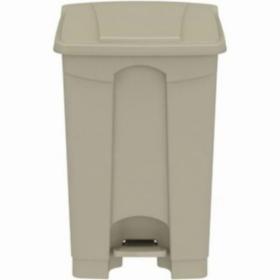 12 gal Plastic Step-on Receptable, Tan