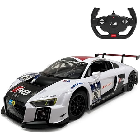 12 in. 1-14 Audi R8 LMS Performance Model Toy Car with LED Lights, White