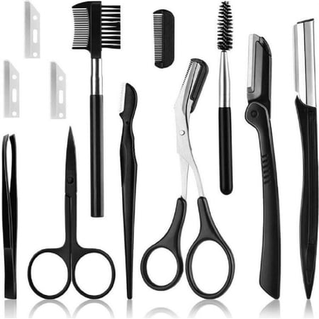 All-In-One Eyebrow Grooming Kit 12-in-1 Multipurpose Trimming Dermaplaning Tool
