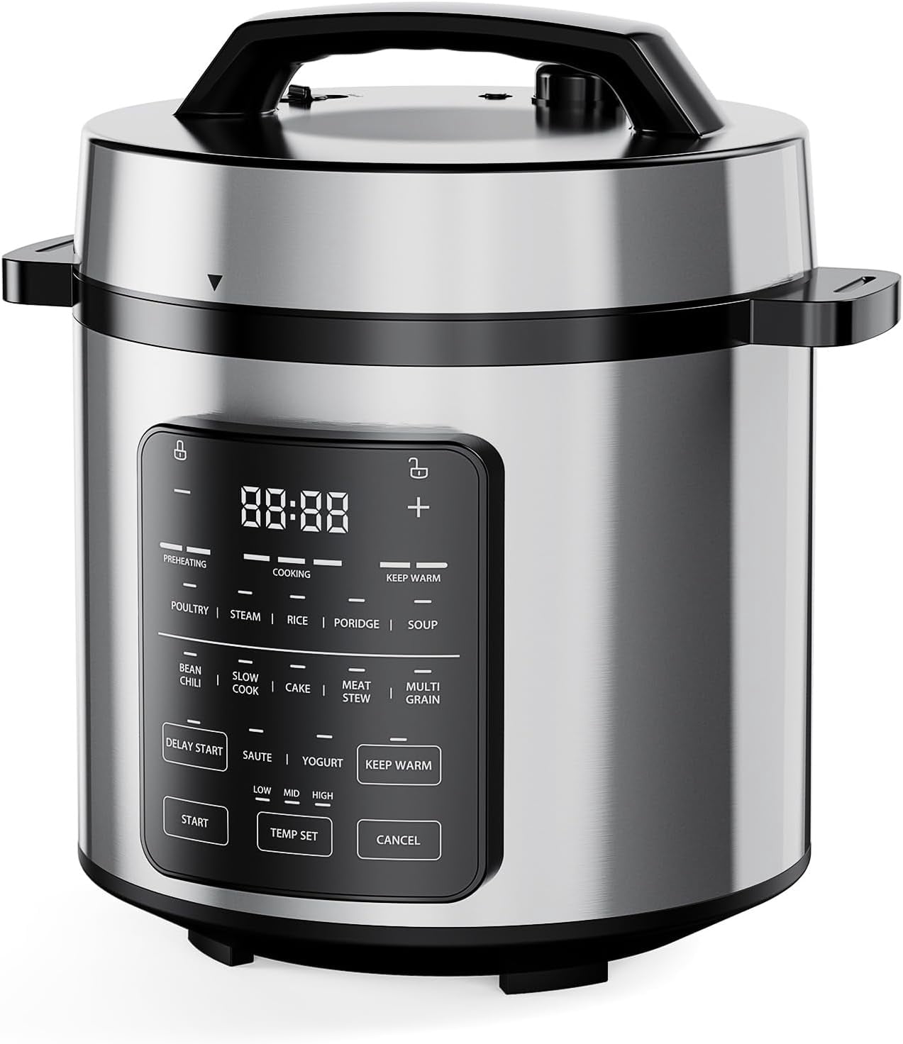 12-in-1 Electric Pressure Cooker 6 QT Stainless Steel Multi Cooker ...