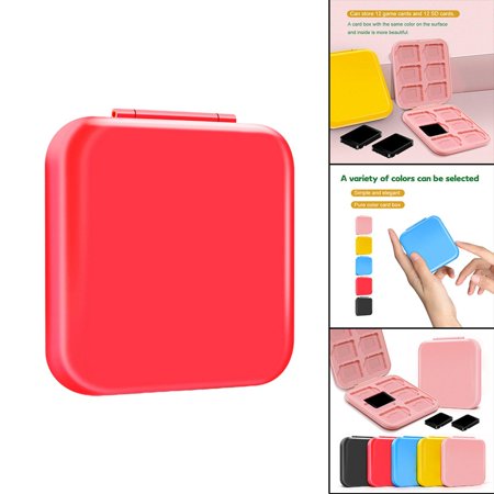 12 in 1 Game Case Storage Box for Nintend Switch, Press-Type Buckle Design - Red