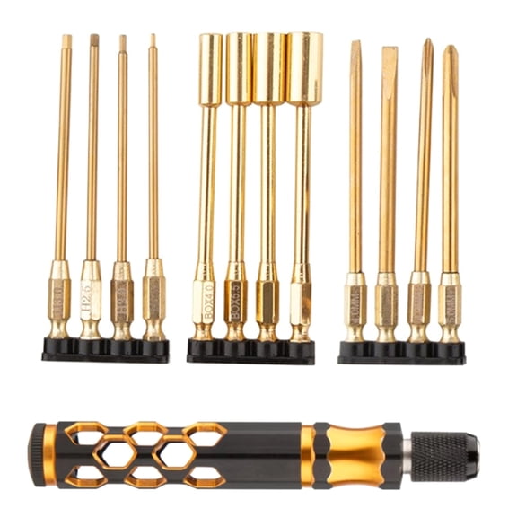 12 in 1 Hexagon Screwdriver Tool Set for Remote Drones Aircraft Model Car Repair Tool Screwdriver Handle for Holding Bit