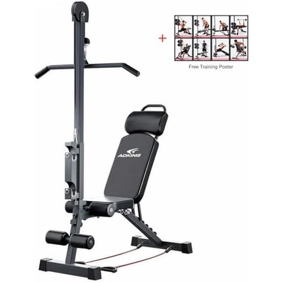 12-in-1 Home Gym LAT Pull Down & High Pulley System - Full Body Training Machine for Back, Chest, Arms & Tricep Workouts (Included Free Training Poster)$$Sport & Recreation Other