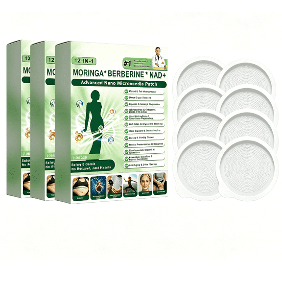 12-in-1 Nano Micro Microneedle Skin Care Patch, 2026 New 6CM Large Patch Ultra-Thin Design for Women and Men, Compact Size, 3 Boxes of 21 Patches