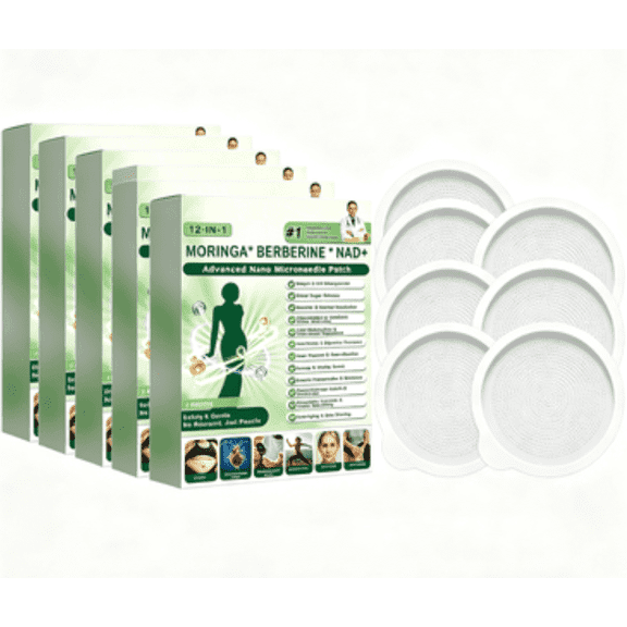 12-in-1 Nano Micro Microneedle Skin Care Patch, 2026 New 6CM Large Patch Ultra-Thin Design for Women and Men, Compact Size, 5 Boxes of 35 Patches