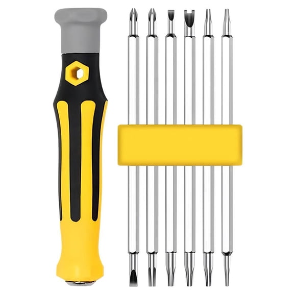 12-in-1 Ratcheting Screwdriver Set with Magnetic Vanadium Steel Bits for Electronics, Home Appliance Repair