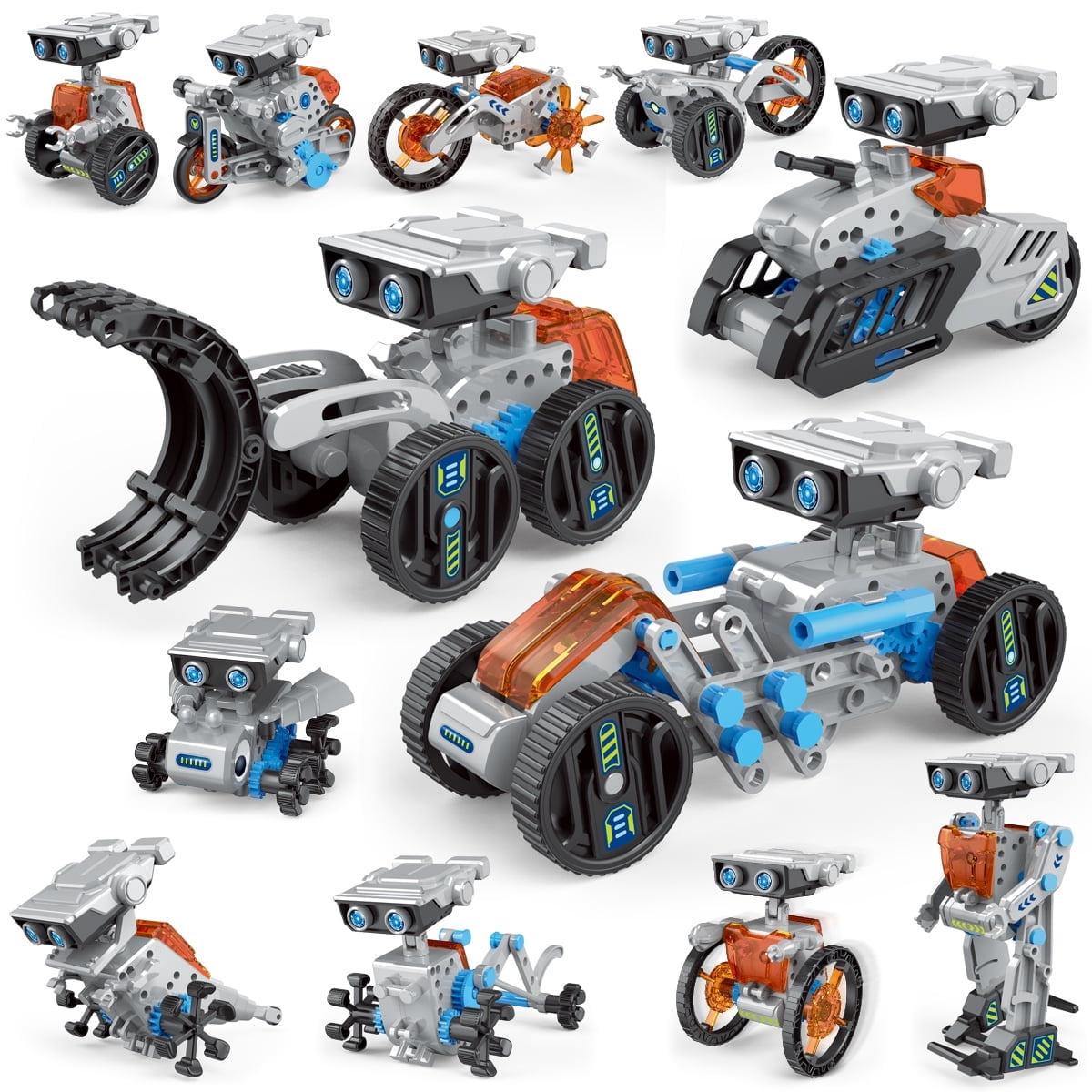 12 in 1 Robot Architecture Education Kit STEM Gift for Boys Aged 3-13, DIY Science Robot Toys for Children and Teenagers' Birthday, 202 pieces