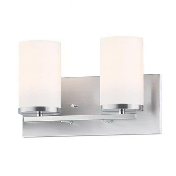 12 in. 2-Light Bath Vanity, Satin Nickel