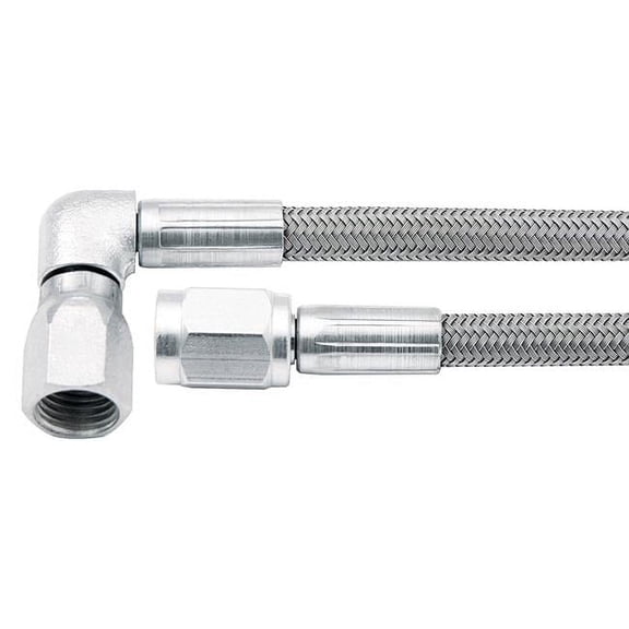 12 in. -3 AN No. 3 90 deg Straight Braided Brake Line