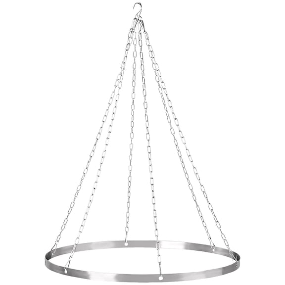 12 in / 30 cm Silver Metal Hoop Hanging Kit, Ceiling Draping Kit for Wedding Ceremony, Flexible 23.6 in / 59.9 cm Chain, Space-Efficient, Reusable
