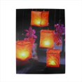 thumbnail image 1 of 12 in. 4 LED Lighted Garden Lanterns With Flowers Canvas Wall Hanging, 1 of 1