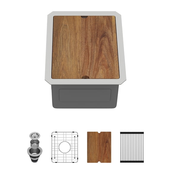 12 in. Bar Prep Sink Undermount Small Rv Kitchen Sink  Premium Stainless Steel with Basket Strainer