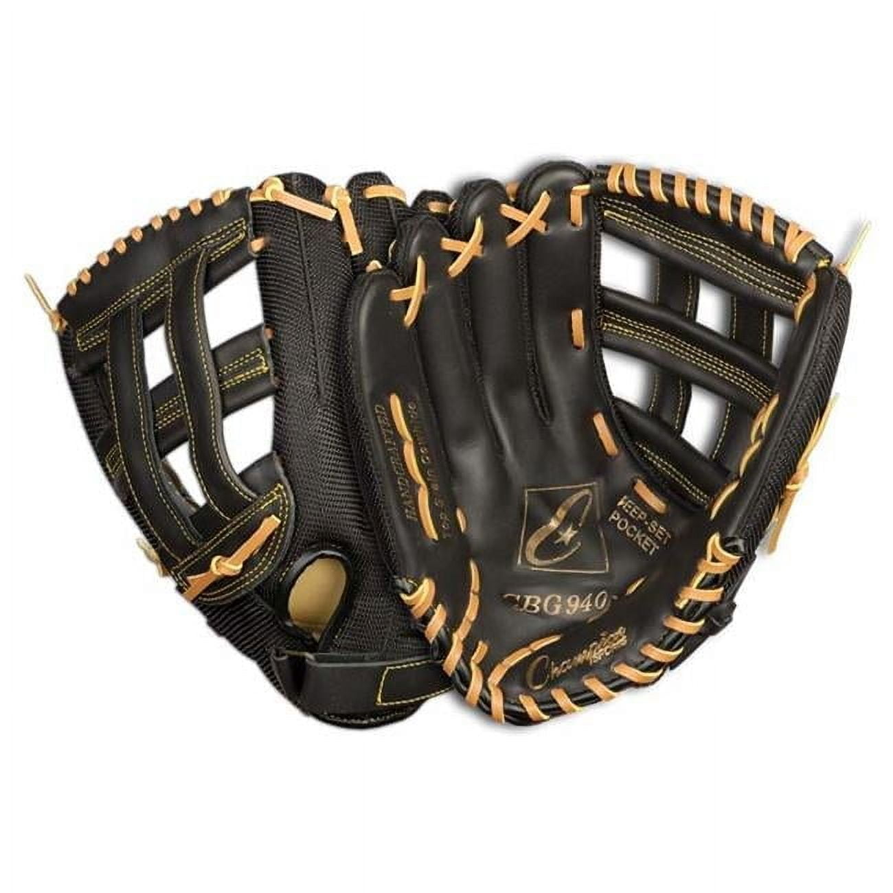 12 in.Black Baseball - Softball Fielders Glove - Left Hand Throw