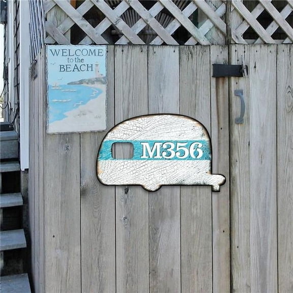 12 in. Camper Wooden Custom House Number Sign Decor