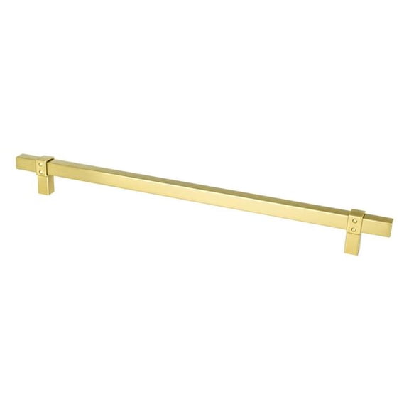 12 in. Center to Center Rivet Rebel Cabinet Pull, Modern Brushed Gold