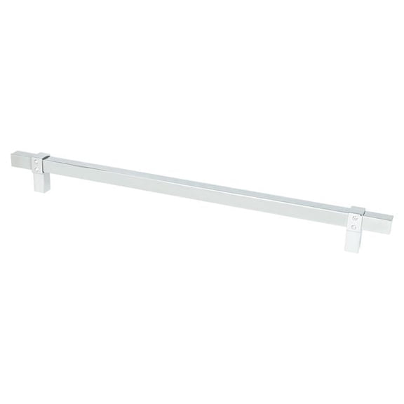 12 in. Center to Center Rivet Rebel Cabinet Pull, Polished Chrome