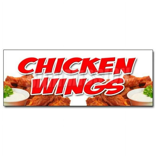 12 in. Chicken Wingsdecal Sticker Crispy Spicy Buffalo Hot Dipping Sauce