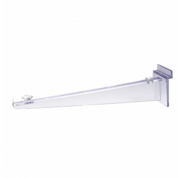 12 in. Clear Polycarbonate Shelf Bracket with Suction Cups for Slatwall (Pack of 100)