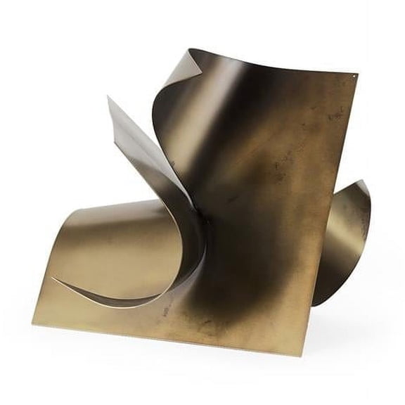 12 in. Contempo Abstract Sculpture, Copper & Antiqued Gold
