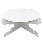 12 in Diameter, 5.5in Height, White Round Cake Stand, Paper Corrugate Board,2 Counts,Way to Celebrate