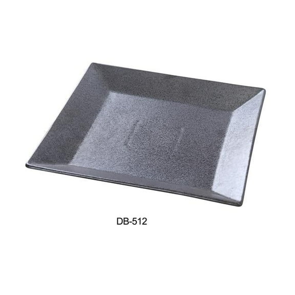 12 in. Diamond Black Collection Square Plate, Matte Glaze - Pack of 12