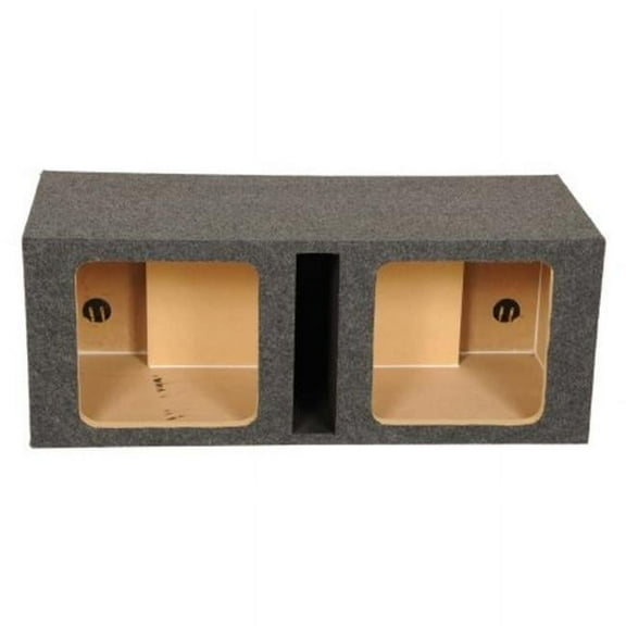 12 in. Dual Square Vented Subwoofer Speaker Enclosure Box, Black
