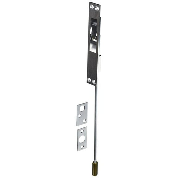 12 in. Extension Flush Bolt Heavy Duty Solid Brass - Brushed Chrome