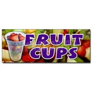 12 in. Fruit Cups Decal Sticker - Peaches Pineapple Orange Cocktail Salad Syrup Berry
