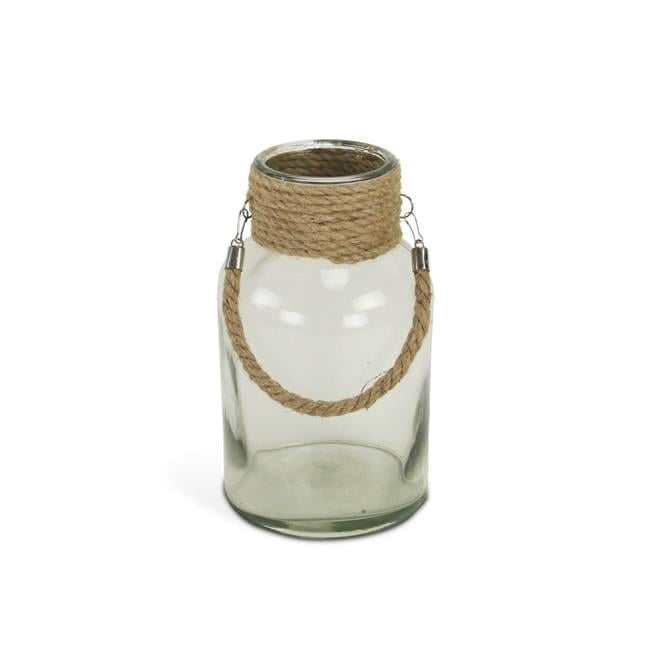 Jar With Roping 12 in. Glass Jar with Rope, Clear & Brown - Walmart.com