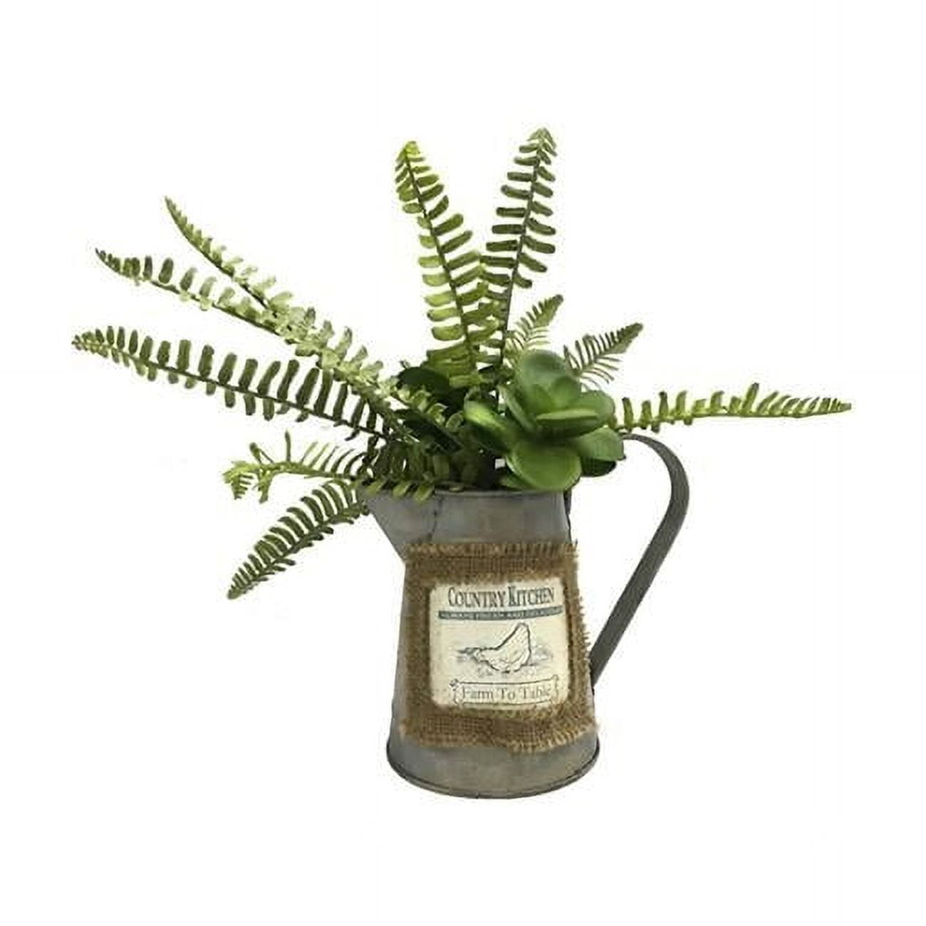 Festive Fern 12" Artificial Arrangement in Rustic Charm