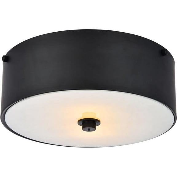 12 in. Hazen 2 Light Flat Black Flush Mount