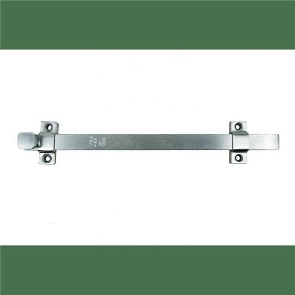 12 in. Heavy Duty Steel Top & Bottom Strike UL Listed Surface Bolt with 1.81 in. Throw, Satin Chrome