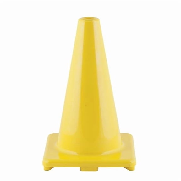 12 in. Hi Visibility Flexible Vinyl Cone - Bright Yellow