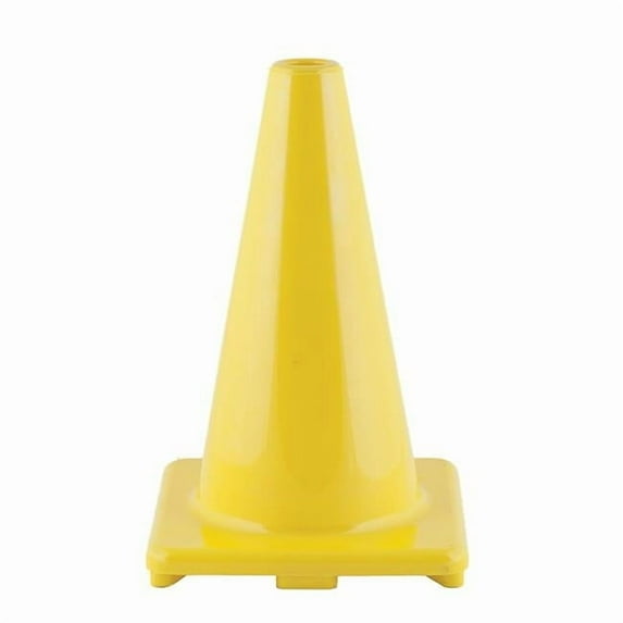 12 in. Hi Visibility Flexible Vinyl Cone - Bright Yellow